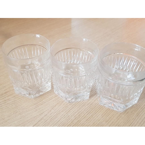 697 - Set of 14 x Heavy Whisky Glasses and 4 x Others, (18)