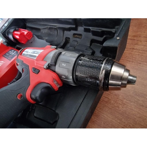 100 - Milwaukee 'M12 Fuel' 12v Cordless Drill in Fitted Case with 2 x Lithium-Ion Batteries, Charger and M... 