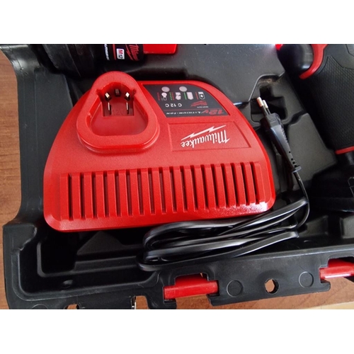 100 - Milwaukee 'M12 Fuel' 12v Cordless Drill in Fitted Case with 2 x Lithium-Ion Batteries, Charger and M... 