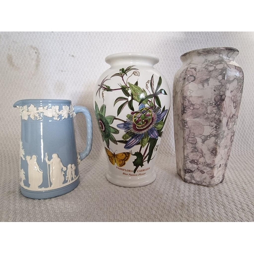 390 - Portmeirion 'Botanic Garden' Bone China Vase with Blue Passion Flower Design, (Approx. H: 21cm), Tog... 