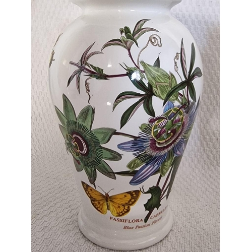 390 - Portmeirion 'Botanic Garden' Bone China Vase with Blue Passion Flower Design, (Approx. H: 21cm), Tog... 