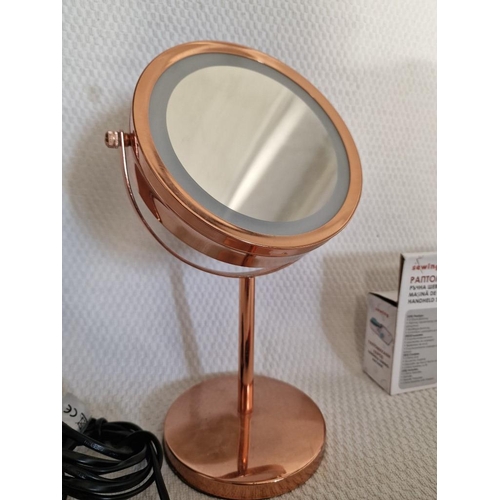 396 - Dressing Table Double Sided Facial Mirror (Gold Tone), Together with 'Paul Anthony Style 210) Hair S... 