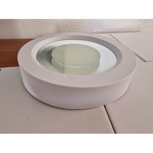 504 - 4 x Round White Colour LED Wall / Ceiling Lamps / Lights, (Approx. Ø: 22cm), 20W, 4000K, (4)