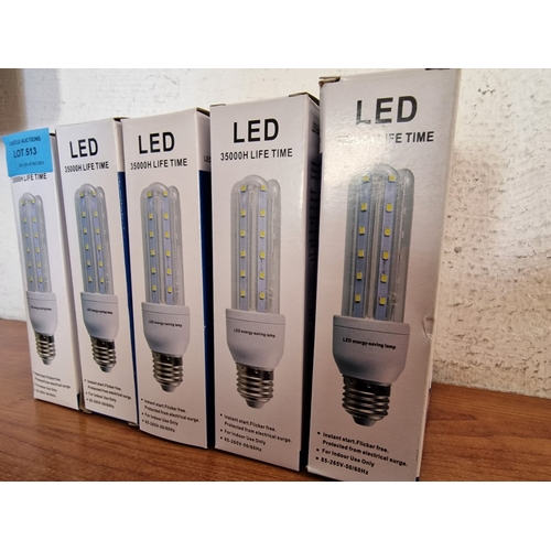 505 - 15 x LED Energy Saving Lamps / Light Bulbs; 35000H Life Time, 9w, E27, 3000k, Unused in Boxes, (15)
