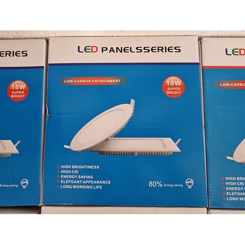 507 - 6 x Round &/or Square, LED Light Panels, 18W, Energy Saving, (Approx. Ø: 21cm), Unused in Box, (6)