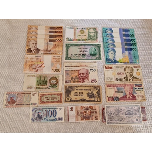 162 - Collection of Assorted & Vintage World Bank Notes, Incl. Japan, Belgium, Turkey, etc, (see multiple ... 