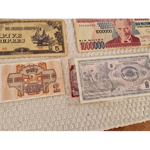 162 - Collection of Assorted & Vintage World Bank Notes, Incl. Japan, Belgium, Turkey, etc, (see multiple ... 