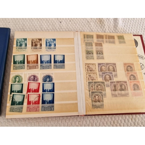 164 - 2 x Vintage Stamp Albums, with Large Collection of Assorted World Stamps, Incl. Vatican, Monaco, New... 