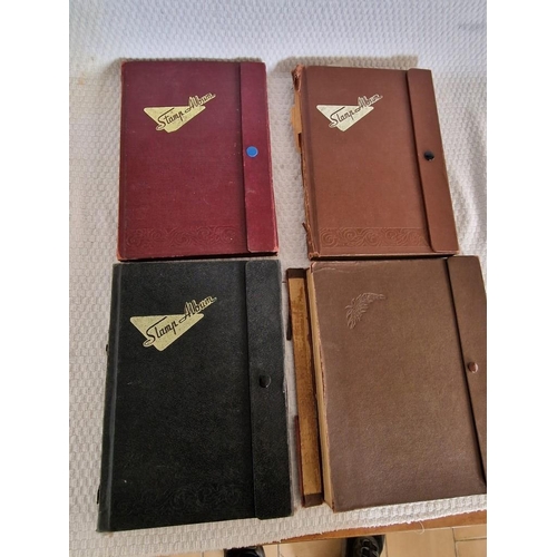 166 - 4 x Vintage Stamp Albums, with Large Collection of Assorted World Stamps, Incl. Saint Lucia, Argenti... 