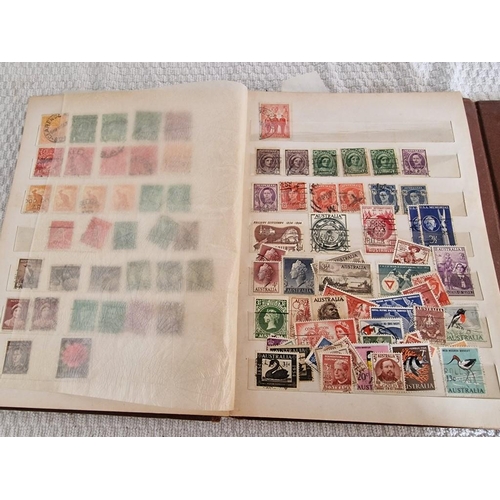 166 - 4 x Vintage Stamp Albums, with Large Collection of Assorted World Stamps, Incl. Saint Lucia, Argenti... 