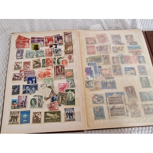 166 - 4 x Vintage Stamp Albums, with Large Collection of Assorted World Stamps, Incl. Saint Lucia, Argenti... 