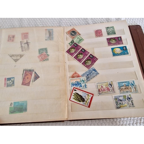 166 - 4 x Vintage Stamp Albums, with Large Collection of Assorted World Stamps, Incl. Saint Lucia, Argenti... 