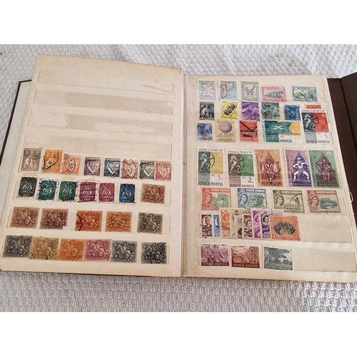 166 - 4 x Vintage Stamp Albums, with Large Collection of Assorted World Stamps, Incl. Saint Lucia, Argenti... 