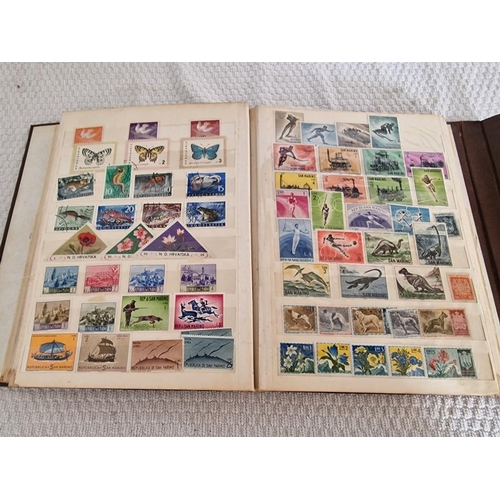 166 - 4 x Vintage Stamp Albums, with Large Collection of Assorted World Stamps, Incl. Saint Lucia, Argenti... 