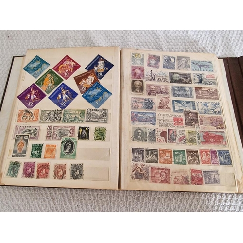 166 - 4 x Vintage Stamp Albums, with Large Collection of Assorted World Stamps, Incl. Saint Lucia, Argenti... 