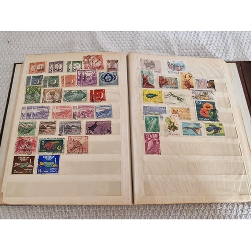 166 - 4 x Vintage Stamp Albums, with Large Collection of Assorted World Stamps, Incl. Saint Lucia, Argenti... 