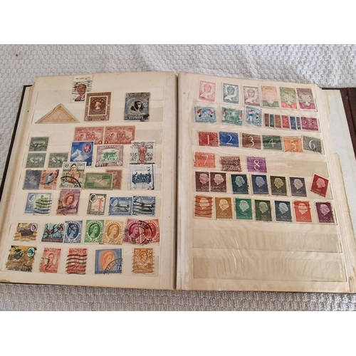 166 - 4 x Vintage Stamp Albums, with Large Collection of Assorted World Stamps, Incl. Saint Lucia, Argenti... 