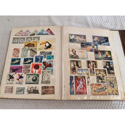 166 - 4 x Vintage Stamp Albums, with Large Collection of Assorted World Stamps, Incl. Saint Lucia, Argenti... 