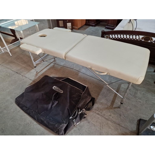 159 - 'Restpro' Folding Massage Table / Bed, White Colour with Aluminium Frame, * Tested and Working *, No... 