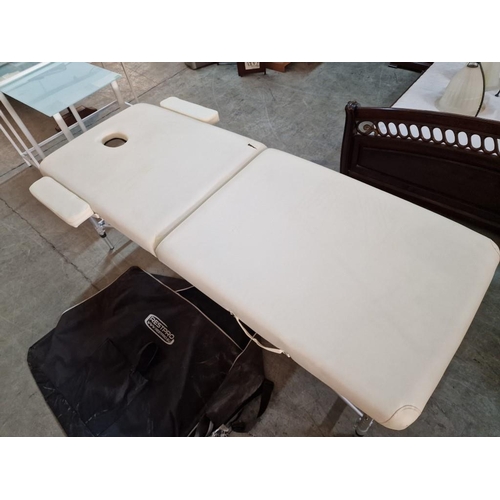 159 - 'Restpro' Folding Massage Table / Bed, White Colour with Aluminium Frame, * Tested and Working *, No... 