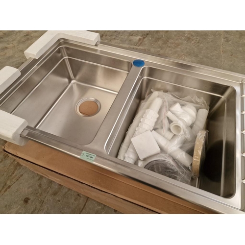 480 - 'Karag' Stainless Steel Double Bowl, Right Drainer Sink Unit, Unused in Box, (Approx. 116 x 50cm)