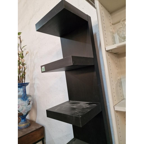 485 - Black Wood Effect Tall 6-Tier Shelf / Display Unit, (Approx. 30 x 28 x 190cm)