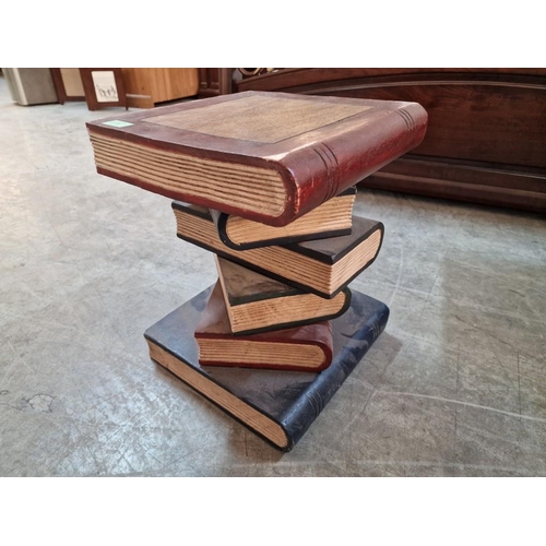 486 - Decorative Side / Lamp Table in the Form of an Offset Pile of Books, (Approx. 33 x 32 x 40cm)