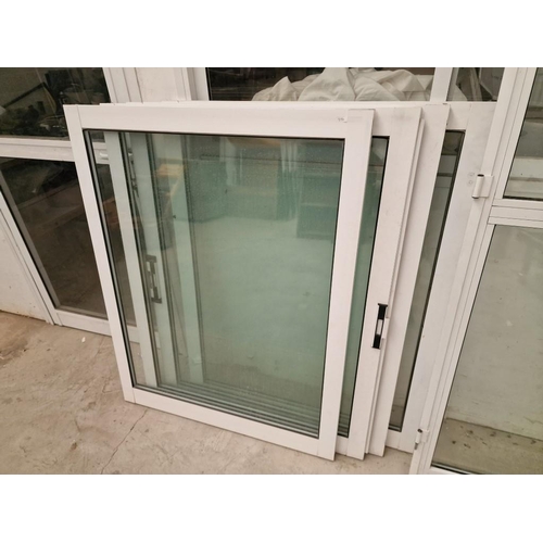 494 - White Finish Aluminium Double Glazed Door (Approx. 89 x 210cm), Together with 4 x Windows, (Approx. ... 