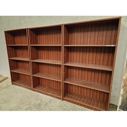 495 - 3 x 4-Tier Wood Effect Bookcases, (Approx. 100 x 30 x 180cm each), (3)