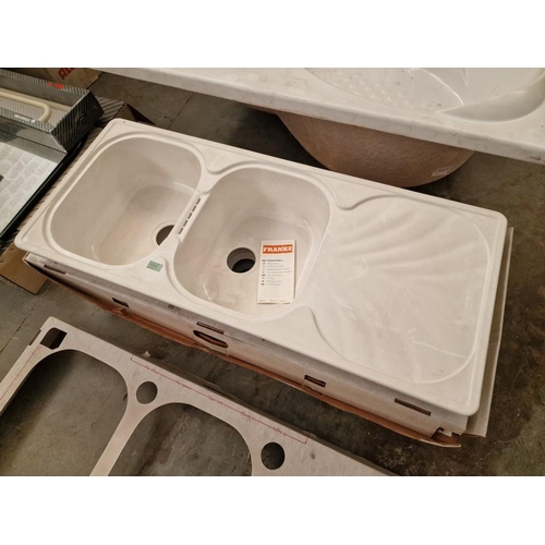 523 - FRANKE Double Bowl, Single Drainer Sink Unit, (Approx. 116 x 50cm)