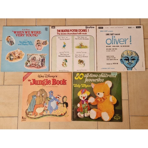 218 - 5 x Children's LP Vinyl Records, Incl. Beatrix Potter Storis, The Jungle Book, Oliver, When We Were ... 