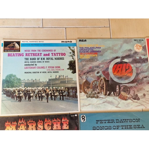 227 - Collection of LP Vinyl Records; Military Bands, Marching Tunes and Music of the Sea, (see multiple c... 