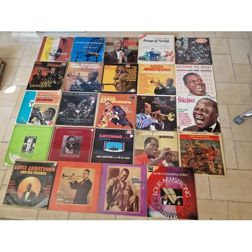 229 - Large Collection of Louis Armstrong Jazz LP Vinyl Records, (see multiple catalogue photos for titles... 