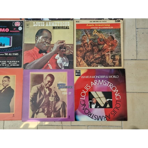 229 - Large Collection of Louis Armstrong Jazz LP Vinyl Records, (see multiple catalogue photos for titles... 