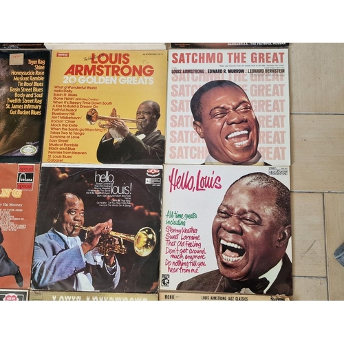 229 - Large Collection of Louis Armstrong Jazz LP Vinyl Records, (see multiple catalogue photos for titles... 