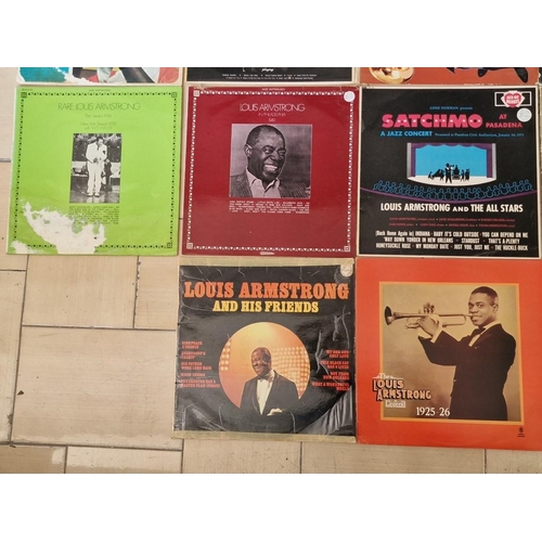 229 - Large Collection of Louis Armstrong Jazz LP Vinyl Records, (see multiple catalogue photos for titles... 