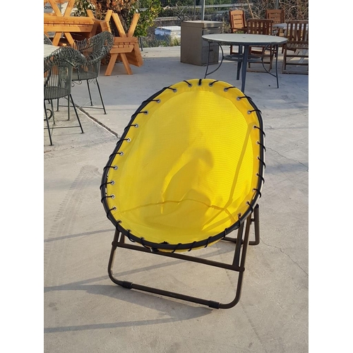 10 - Yellow/Black Folding Lounge Chair (Garden Patio/Beach)