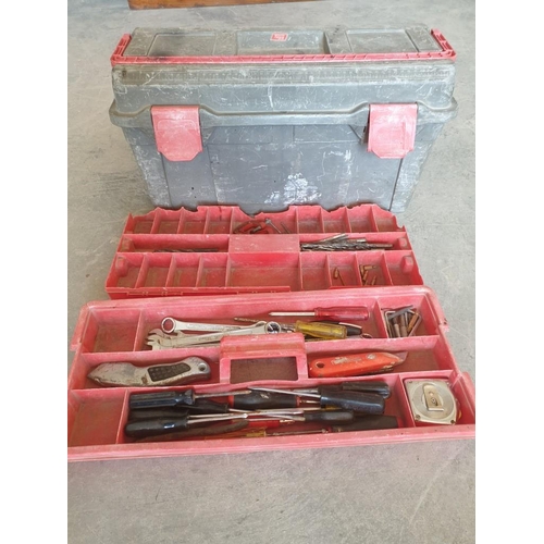 106 - Large Toolbox with an Assortment of Tools inc. Set of Wood Chisels, Hammers, Wrenches, Spanners etc.