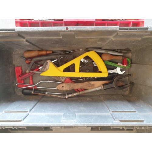 106 - Large Toolbox with an Assortment of Tools inc. Set of Wood Chisels, Hammers, Wrenches, Spanners etc.