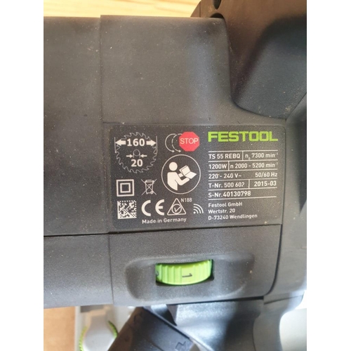 114 - Festool Hand Held Electric Circular Saw with Manuals, Model TS-55-REBQ in Original Festool Carry Box... 