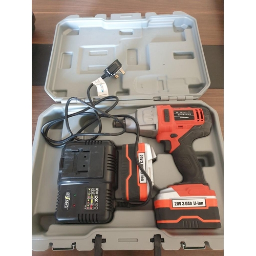 118 - 1/2'' Drive Cordless Impact Wrench with 2x Batteries, Charger plus Carry Case (Basic Test and Workin... 