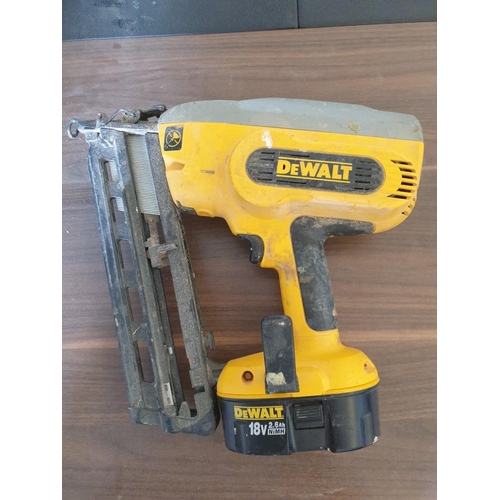 120 - DeWalt DC618 18v Cordless Nail Gun, Battery, Charger and Cary Case (a/f)