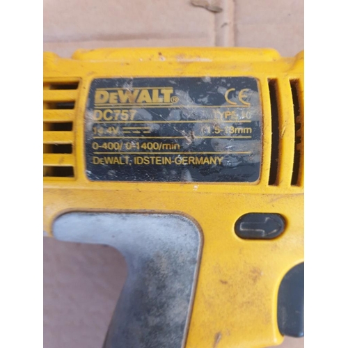 125 - DeWalt 14.4v Cordless Drill, 3x Batteries, Charger and Cary Case (a/f), plus DW919 Torch without Bat... 