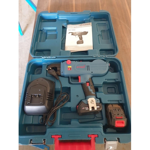 130 - Fivea Automatic Tying Machine: Cordless with 2x Batteries, Charger plus Cary Case (Basic Test, Looks... 