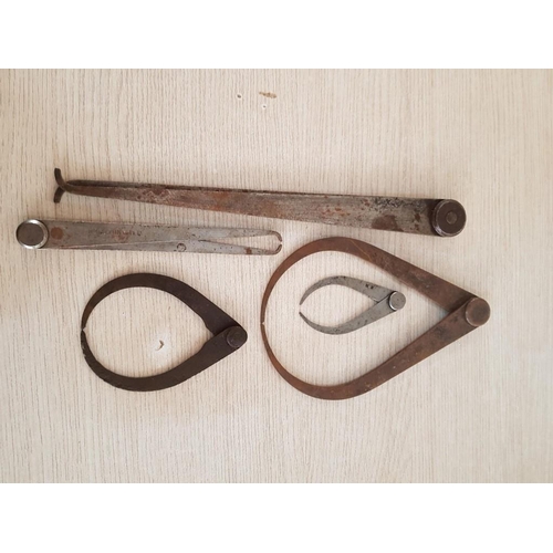 17 - 12 Vintage Engineers' Measuring Tools, Including 2 Micrometres, Depth Gauge, Callipers and Set Squar... 