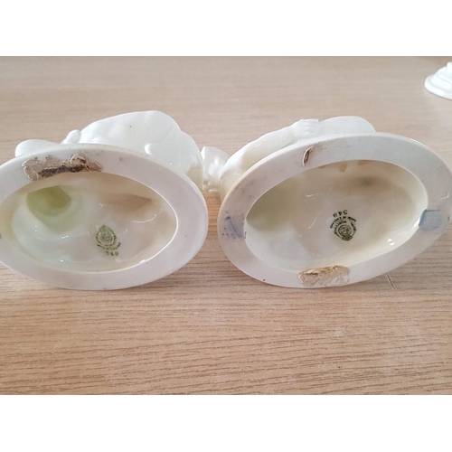 175 - Vintage Royal Worcester Blanc De Chine Figural Salt Dishes (No. 349, Salts in the Form of Merboy and... 