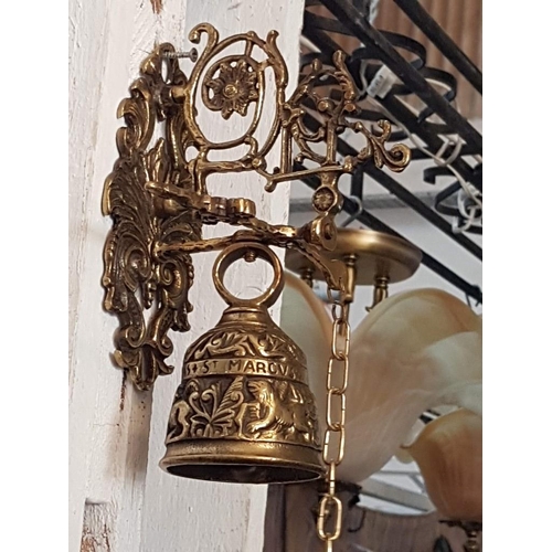 19 - Wall Mounted Brass 'Sanctus' Bell (18 x 15 x 17cm)