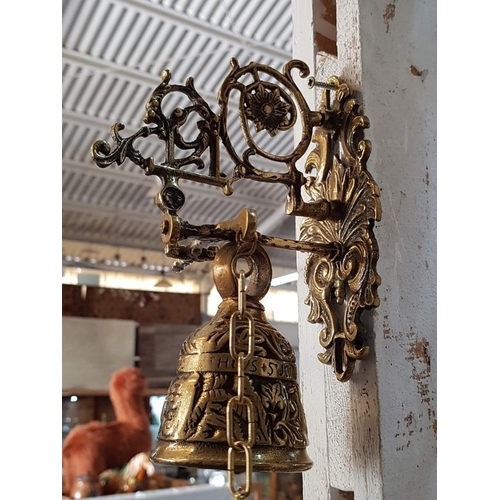 19 - Wall Mounted Brass 'Sanctus' Bell (18 x 15 x 17cm)