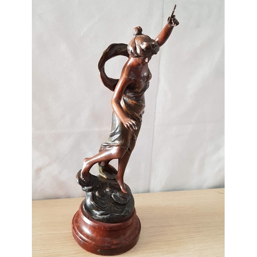 24 - Art Deco French Statue of 'Peace' by and signed C.H. Rucbot (43cm Tall)