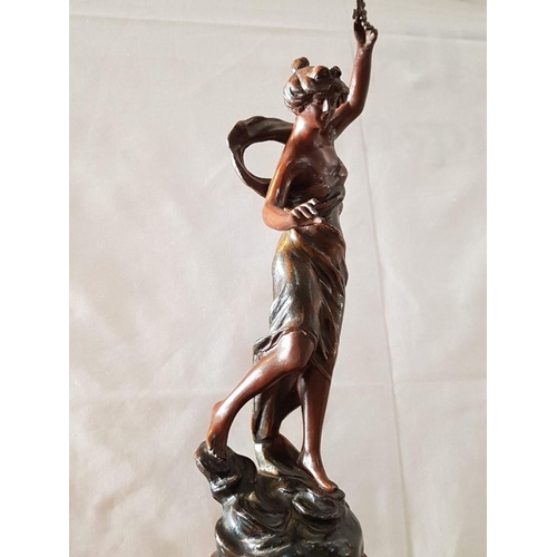 24 - Art Deco French Statue of 'Peace' by and signed C.H. Rucbot (43cm Tall)